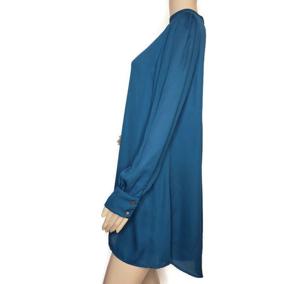 Emerald navy blue flouncy dress size large - Picture 4 of 7